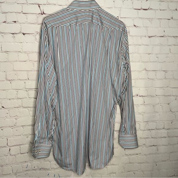 New Peter Millar Mens Shirt Button Down Long Sleeve Striped Dress Shirt Size L - Picture 5 of 8
